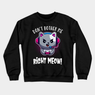 Gaming Cat Cute Video Games Kitten Gamer Crewneck Sweatshirt